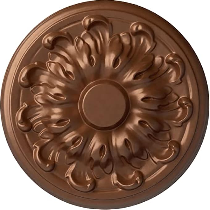 CM08MUPOS MILLIN CEILING MEDALLION, 7 7/8"OD X 1/4"P (FITS CANOPIES UP TO 2"), HAND-PAINTED POLISHED COPPER - Image 1