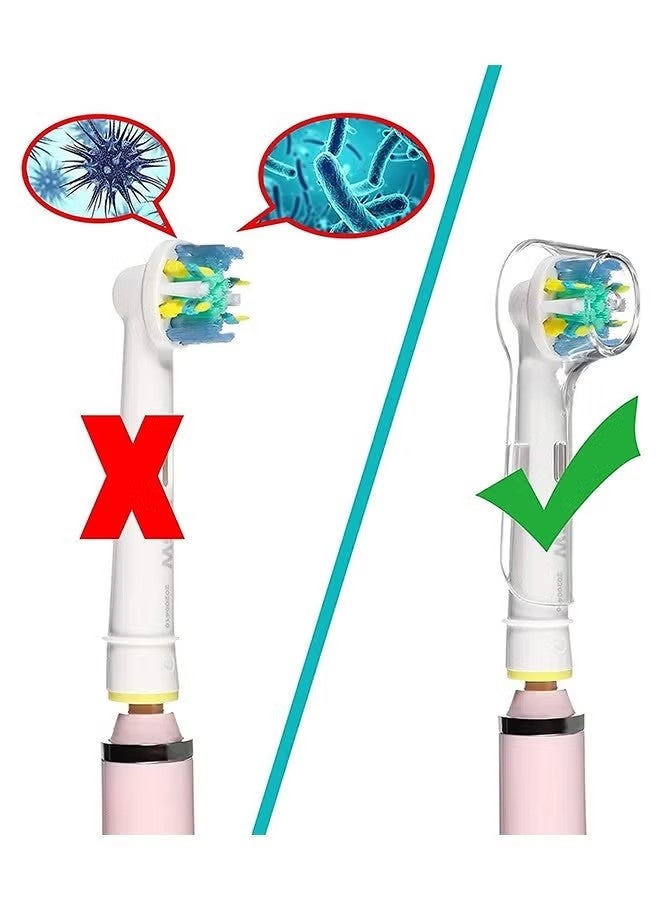 عبوة من 10 أغطية لفرشاة الأسنان الكهربائية، رؤوس فرشاة، أغطية واقية، أغطية رؤوس فرشاة الأسنان الكهربائية القابلة لإعادة الاستخدام، أغطية رؤوس فرشاة بديلة، مقاومة للغبار، مناسبة للسفر والتخييم والمنزل والمدرسة - Image 2
