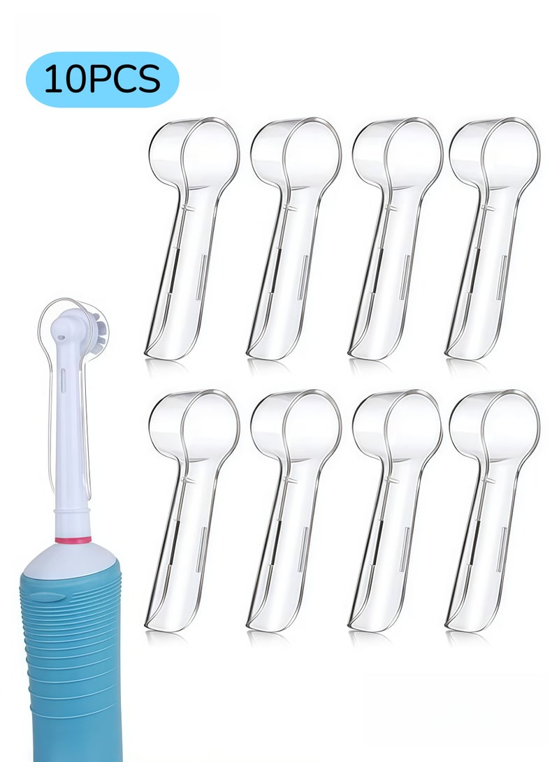 عبوة من 10 أغطية لفرشاة الأسنان الكهربائية، رؤوس فرشاة، أغطية واقية، أغطية رؤوس فرشاة الأسنان الكهربائية القابلة لإعادة الاستخدام، أغطية رؤوس فرشاة بديلة، مقاومة للغبار، مناسبة للسفر والتخييم والمنزل والمدرسة - Image 1