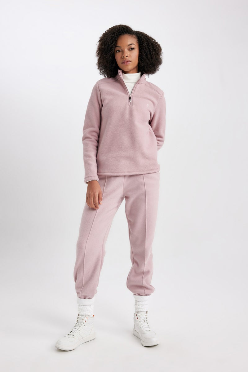 DeFacto Woman DeFactoFit Standard Fit Zippered Printed Polar Fleece Sweatshirt - Image 5
