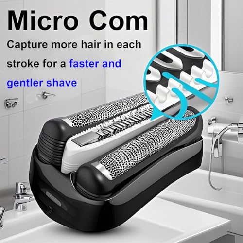 TEEYSO 32B Series 3 Replacement Head for Braun ProSkin Electric Shaver, Compatible with Braun Foil Shaver 3000s 3010s 3020s 3030s 3040s 3050cc 3070cc 3080s 3090cc 320 330 340 350cc (2 Pack) - Image 4