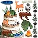 Roaring Good Time Camping Party Cupcake Toppers Tree Bear Tent Cupcake Picks Happy Camping Cake Decorations for Camping Party Supplies - Image 3