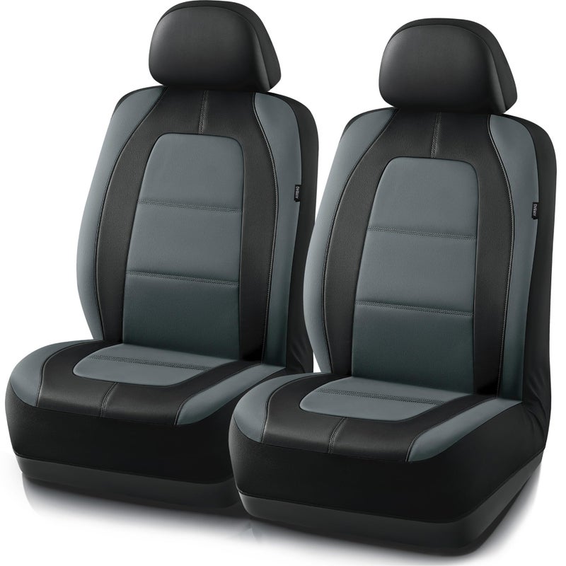 Road Comforts Car Seat Cover Front Leather Car Seat Covers Automotive Low Back Sport Car Seat Covers Airbag Compatible Universal Fit for Most Cars SUVs Trucks and Vans