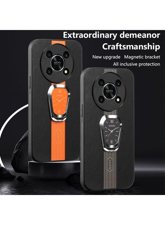 S-TOP Case For Honor X9 5G Magnetic Litchi Leather Back Phone Case with Holder - Image 3