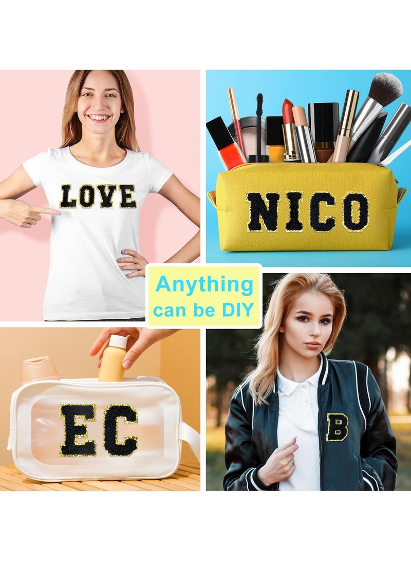 Bukela 26 Pcs Self Adhesive Letter Patches Chenille Letters Stickers, A-Z Embroidered Applique Patches Alphabet Cloth Patch for Clothes, Bags, Hat, Phone Case, DIY Accessories (Black) - Image 5