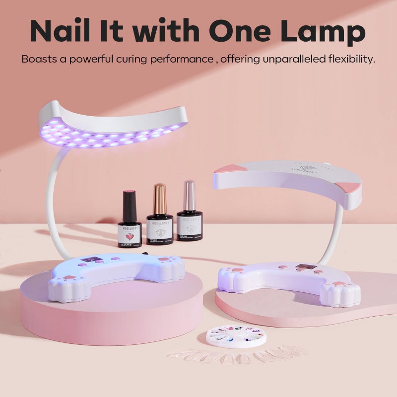 modelones UV LED Nail Lamp, Gooseneck UV Light for Gel Nails, 48 W Nail Light for Gel Polish with 3 Timers and LCD Display, LED Lamp for Fast Curing Gifts for Women Girls - Image 2