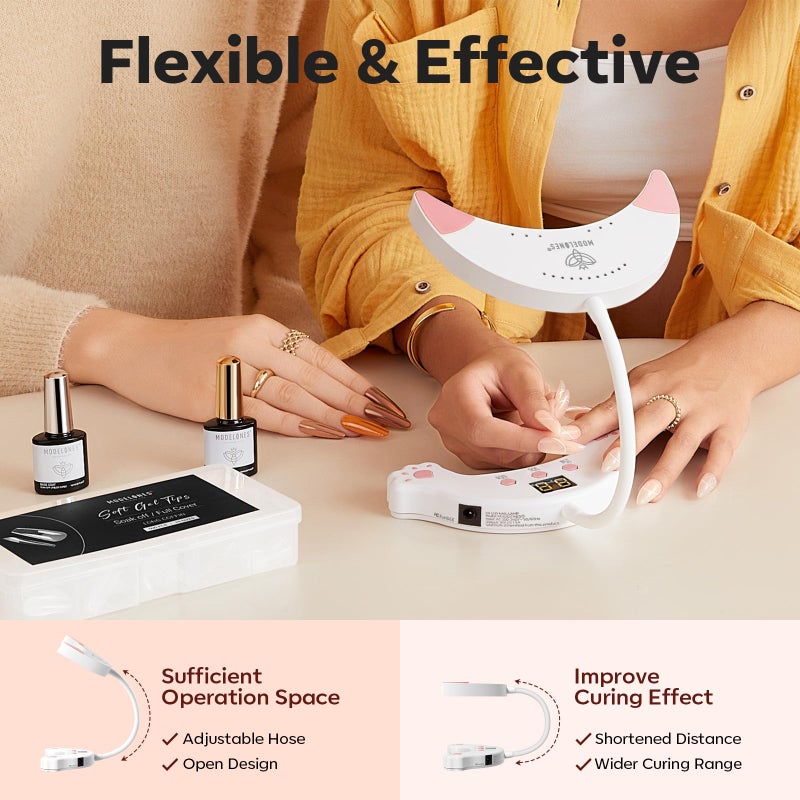 modelones UV LED Nail Lamp, Gooseneck UV Light for Gel Nails, 48 W Nail Light for Gel Polish with 3 Timers and LCD Display, LED Lamp for Fast Curing Gifts for Women Girls - Image 3