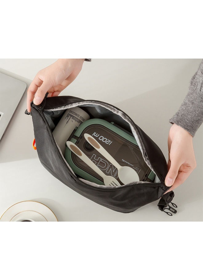 Lunch bag for Adult Women Men, Reusable High Capacity Lunch Tote Bags, Small Leakproof Cooler Food Lunch Containers, Lunch box for Work, Travel, Outdoor, School Picnic (black)  - Image 2
