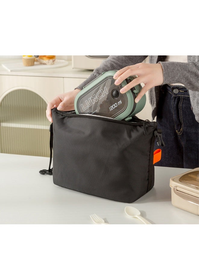 Lunch bag for Adult Women Men, Reusable High Capacity Lunch Tote Bags, Small Leakproof Cooler Food Lunch Containers, Lunch box for Work, Travel, Outdoor, School Picnic (black)  - Image 3