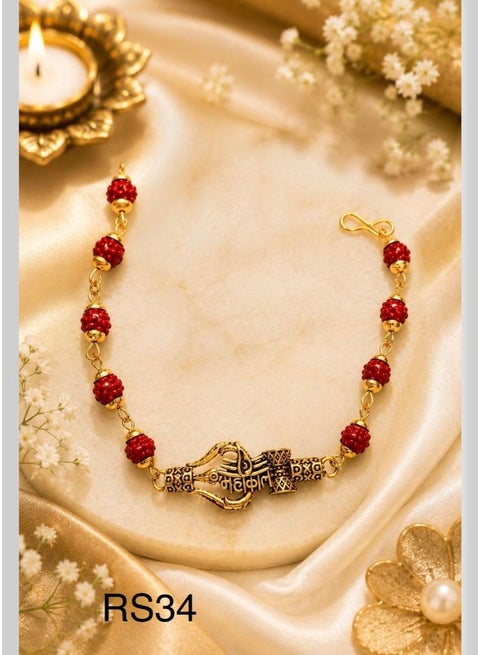 Rakshabandhan special/Rudraksha Trishul Mahakal Bhai Rakhi Bracelet/Rakhi 2026 -Size 36