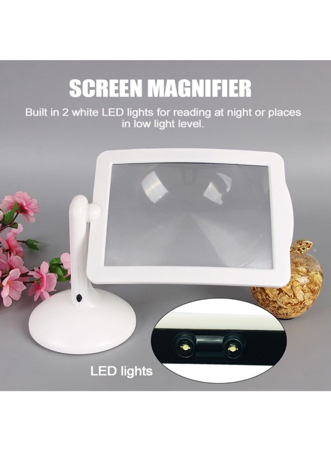 NIBEMINENT LED Reading Auxiliary Desktop Magnifier With 360 Degree Rotation Screen White - Image 2