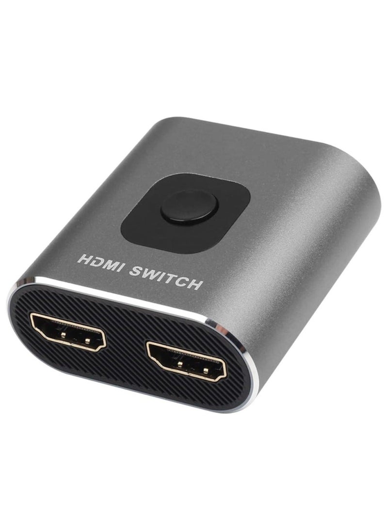 HDMI Switch 4K 60Hz, Bi-Directional HDMI Switcher 2 in 1 Out, HDMI Splitter 1 in 2 Out, Plug and Play, HDMI Switch Supports 4K 3D 1080P for PS4 Xbox Blu-Ray Player Fire Stick PC HDTV (Silvery) - Image 1
