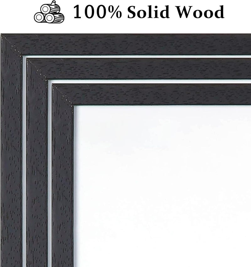 ATOBART - 2 × إطار صور خشبي أسود مقاس A3 مع زجاج بلكسي للتعليق على الحائط 29.7 × 42 سم - Image 4