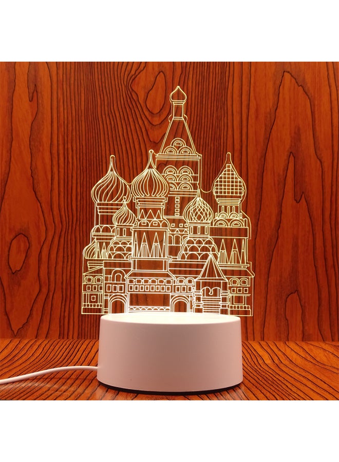 Swan Night Light Plug USB Bedside Lamp Creative Girl Cartoon 3D Table Lamp Bedroom LED Gift Lamp-Color:Castle-Dimensions:USB Charging Touch Remote Control 16 Colors (with Lithium Battery)  - Image 1