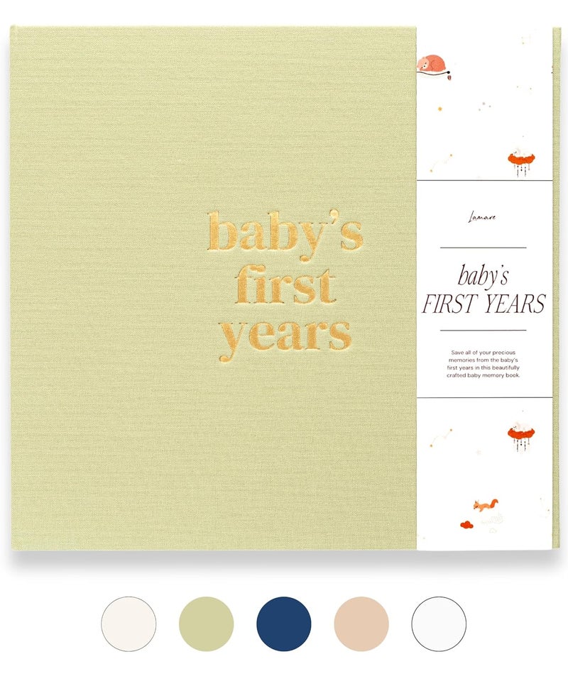 Lamare كتاب لاماري لسنة الطفل الأولى  كتاب ذكريات الطفل للفتيات  الأولاد  كتاب milestones للطفل من الحمل إلى الطفولة  هدية كتاب ذكريات الطفل اللطيف - Image 1