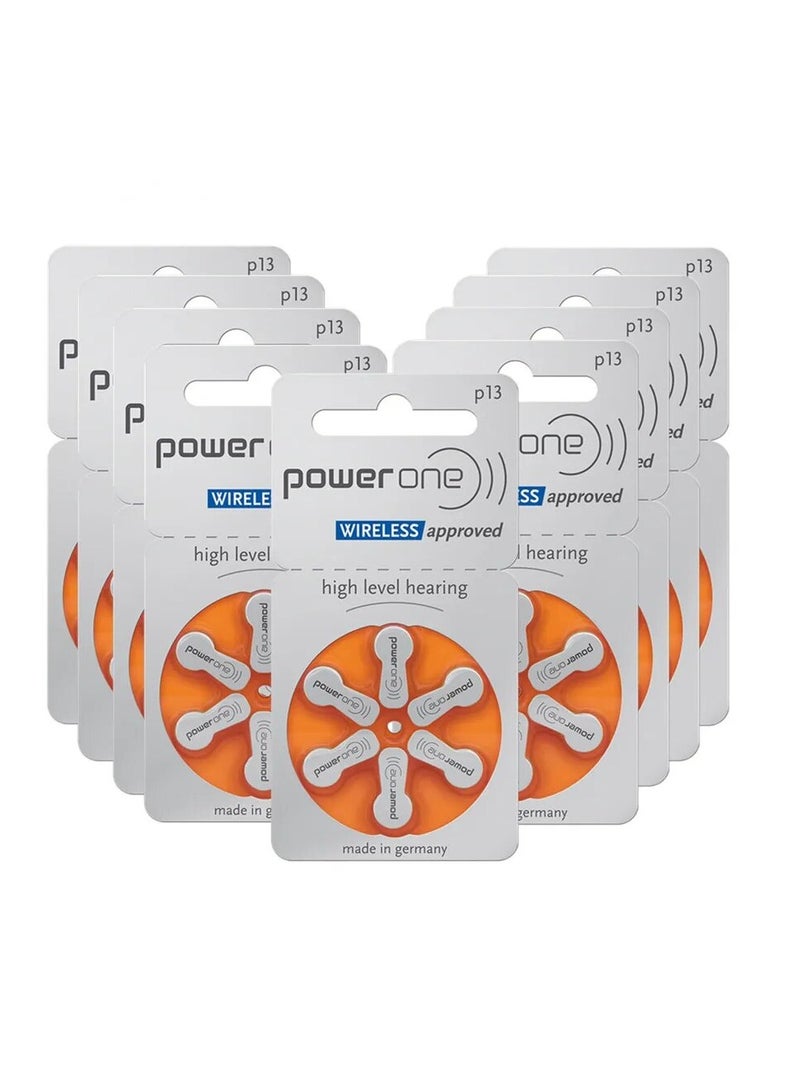 PowerOne 60-Pieces Power One Zinc Air Hearing Aid Batteries Size 13 - Image 1