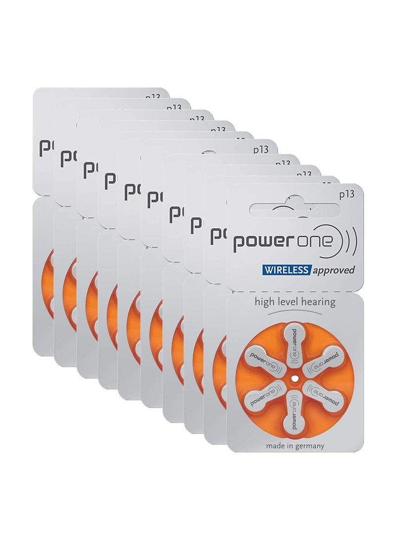 PowerOne 60-Pieces Power One Zinc Air Hearing Aid Batteries Size 13 - Image 2