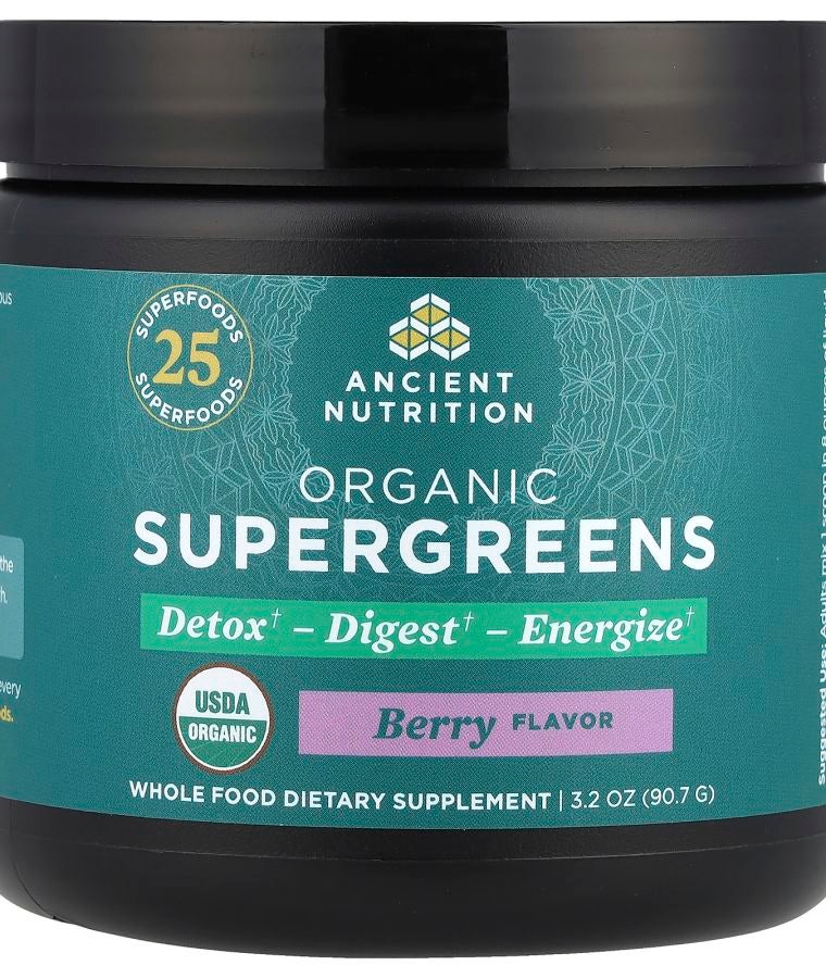 Ancient Nutrition Organic SuperGreens Berry 3.2 oz (90.7 g)
