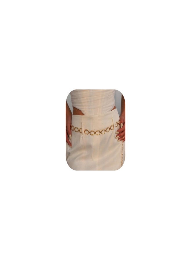 RINHOO Metal Waist Chain Belt for Women Cowgirl Chain Concho Belts for Dresses Jeans Country Concert Outfit (Style 6) - Image 1