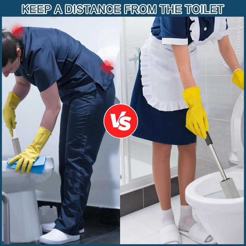 YINGMORE 2 Pack Pumice Stone for Toilet Cleaning,16.14In Extra Long Handle Toilet Pumice Stone Toilet Bowl Cleaner Brush Toilet Scrubber for Toilets Bathtubs Grills Sinks - Image 5