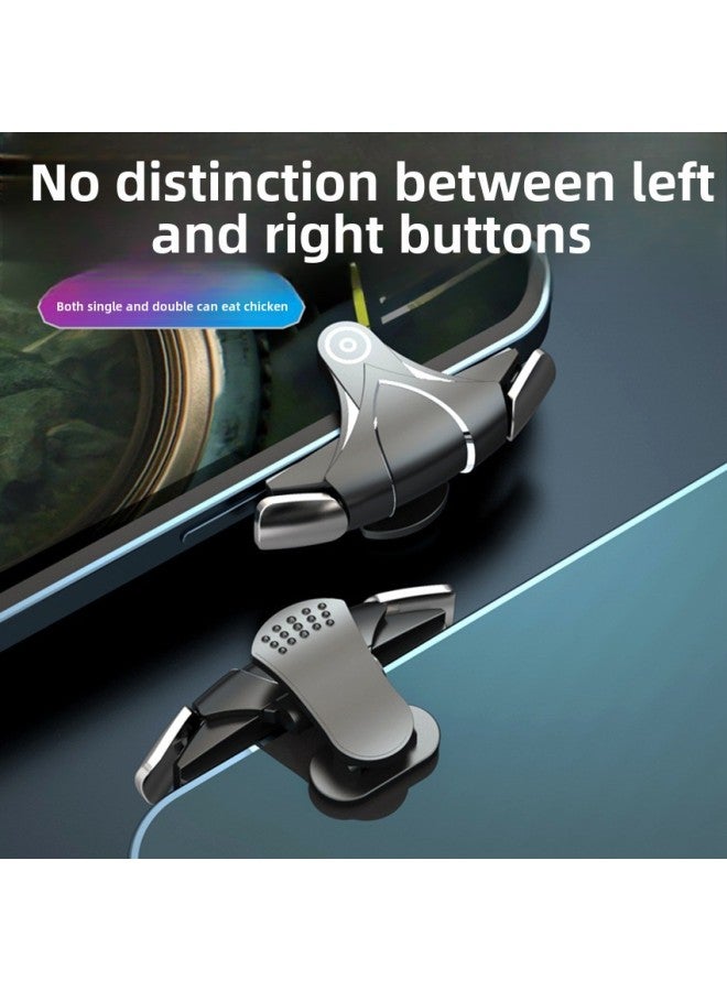 GT02 Chicken Eating Artifact K03 Fourth Generation Protector Adapted To Mobile Phone Radiator Fan Finger Set Game Handle-Product Color:G12 Black Pair - Image 1