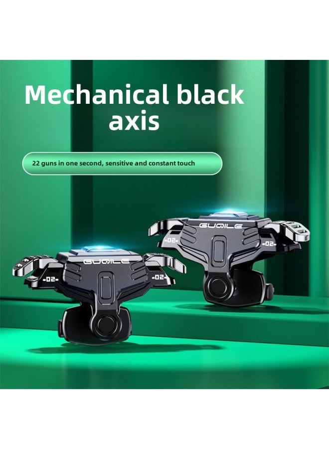 GT02 Chicken Eating Artifact K03 Fourth Generation Protector Adapted To Mobile Phone Radiator Fan Finger Set Game Handle-Product Color:G12 Black Pair - Image 3