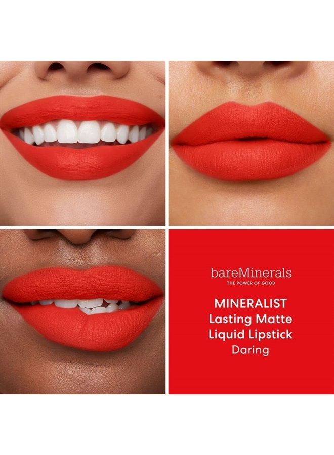bareMinerals Mineralist Lasting Matte Liquid Lipstick for Women, Velvet Matte Finish, All-Day Wear, Weightless, Non-Drying Formula, Talc-Free Lipstick - Image 3