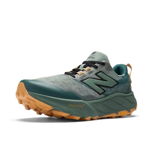 New Balance Men's Fresh Foam X Hierro V9 Trail Running Shoe, Dark Juniper/Black/Dried Apricot, 9 Wide - Image 1