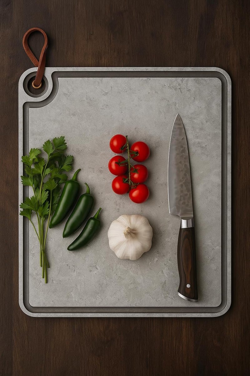 BS B&S Brown Cutting Board with Juice Channel and Hanging Hole 330x230mm Durable Kitchen Board for Chopping, Carving, and Food Prep Stylish and Functional - Image 4