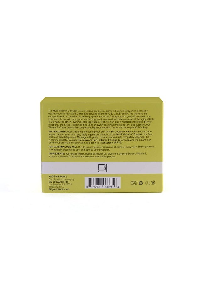BIO JOUVANCE PARIS Multi Vitamin C Cream 1Oz / 30Ml All Skin Types | Anti Aging | Skin Brightening | Highly Concentrated Formula | Daily Facial Skin Care Treatment Regimen | Made In France  - Image 3