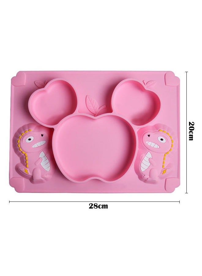 ZCM-HAPPY 3-Piece Baby Silicone Bear-Shaped Plate and Dino Spoon Set – Fun, Safe and Easy to Clean  - Image 3
