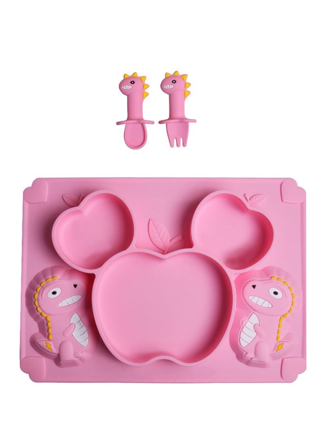 ZCM-HAPPY 3-Piece Baby Silicone Bear-Shaped Plate and Dino Spoon Set – Fun, Safe and Easy to Clean  - Image 4