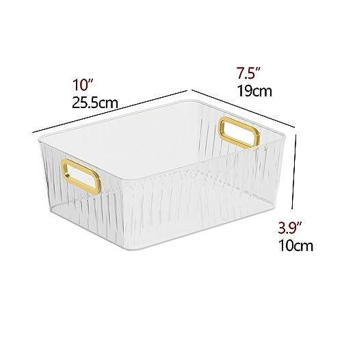 CadineUS 4pack Clear Pantry Storage Bin Box Plastic Organizer Bin for Fridge kitchen - Image 3