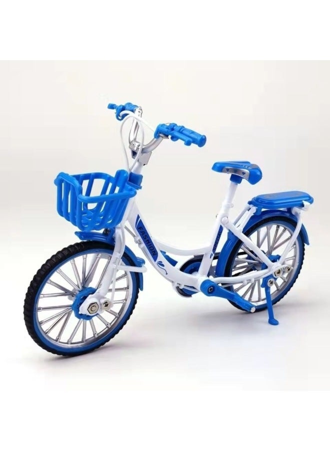 Bicycle Model Alloy Simulation Mountain Bike Speed Drop Car Road Bike Bicycle Gift Ornaments Toy Wholesale-Color: Urban Bike (blue)  - Image 1