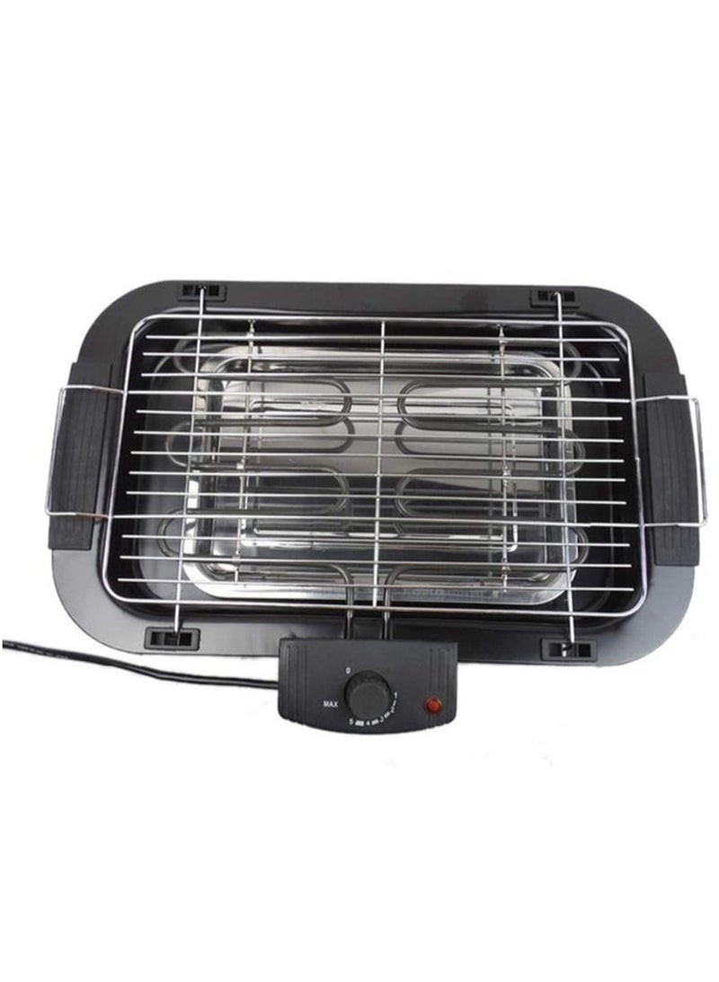 ELTRAZONE less Indoor/Outdoor Electric Grill Portable Tabletop Grill Kitchen BBQ Grills Adjustable Temperature Control,Removable Water Filled Drip Tray,2000W,Black（EU Plug） - Image 2