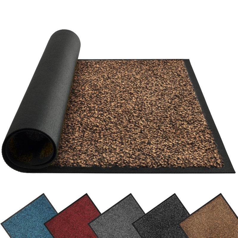 Mibao Front Door Mat Dirt Trapper Welcome Mat for Outdoor Indoor NonSlip Waterproof Doormat Durable Machine Washable Low Profile Entry Rug for Back Door Outside Patio Porch 48 x 24 Brown