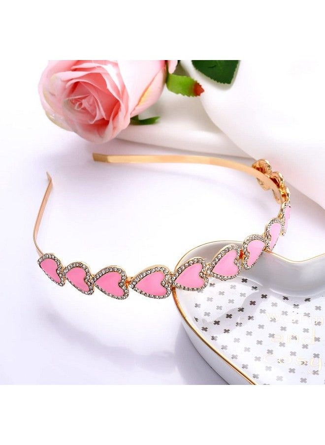 PHALIN - 3Pcs Valentine’S Day Heart Headbands For Women Glitter Rhinestone Heart Hairbands Sweet Love Heart Hair Hoop Festive Hair Accessory Gifts(3Pcs Rhinestone Headband) - Image 1