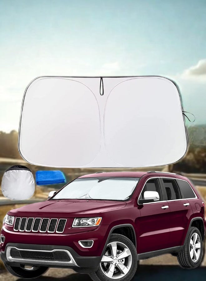 Generic Foldable Windshield Sunshade for Cars – UV Reflective with Storage Pouch - Image 1