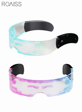 7 Colors Futuristic Luminous Glasses 4 Modes LED Light Up Glasses for Adults Men Women for Birthday Party Cosplay - view 2