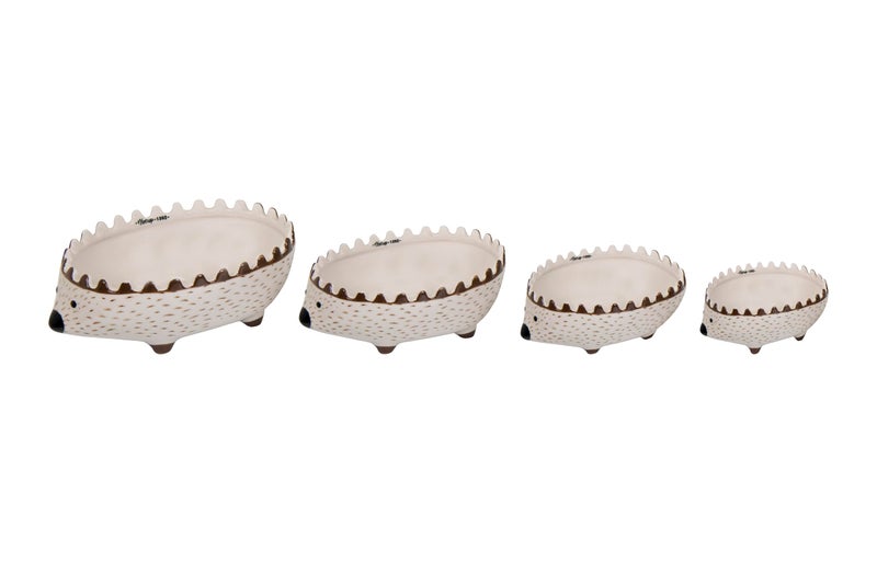 Creative Co-Op Hand Painted Stoneware Hedgehog Measuring Cups (Set of 4 Sizes) - Image 1