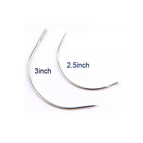 JFFX 50 Pieces C Needles for Sewing, C Type Curved Wig Making Needle, Hand Sewing Needle Upholstery Carpet Leather Canvas Repair Weaving Needles - Image 3