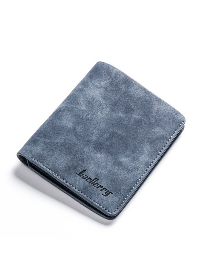 baellerry Men's Short Vintage Premium Matte Money Clip Two-fold Wallet Card Bag  - Image 1