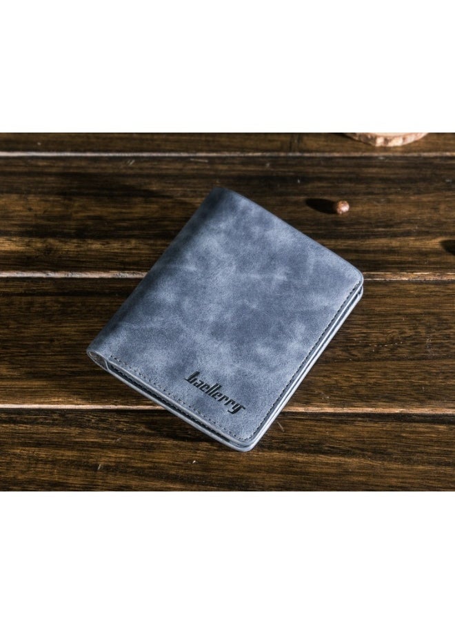 baellerry Men's Short Vintage Premium Matte Money Clip Two-fold Wallet Card Bag  - Image 2