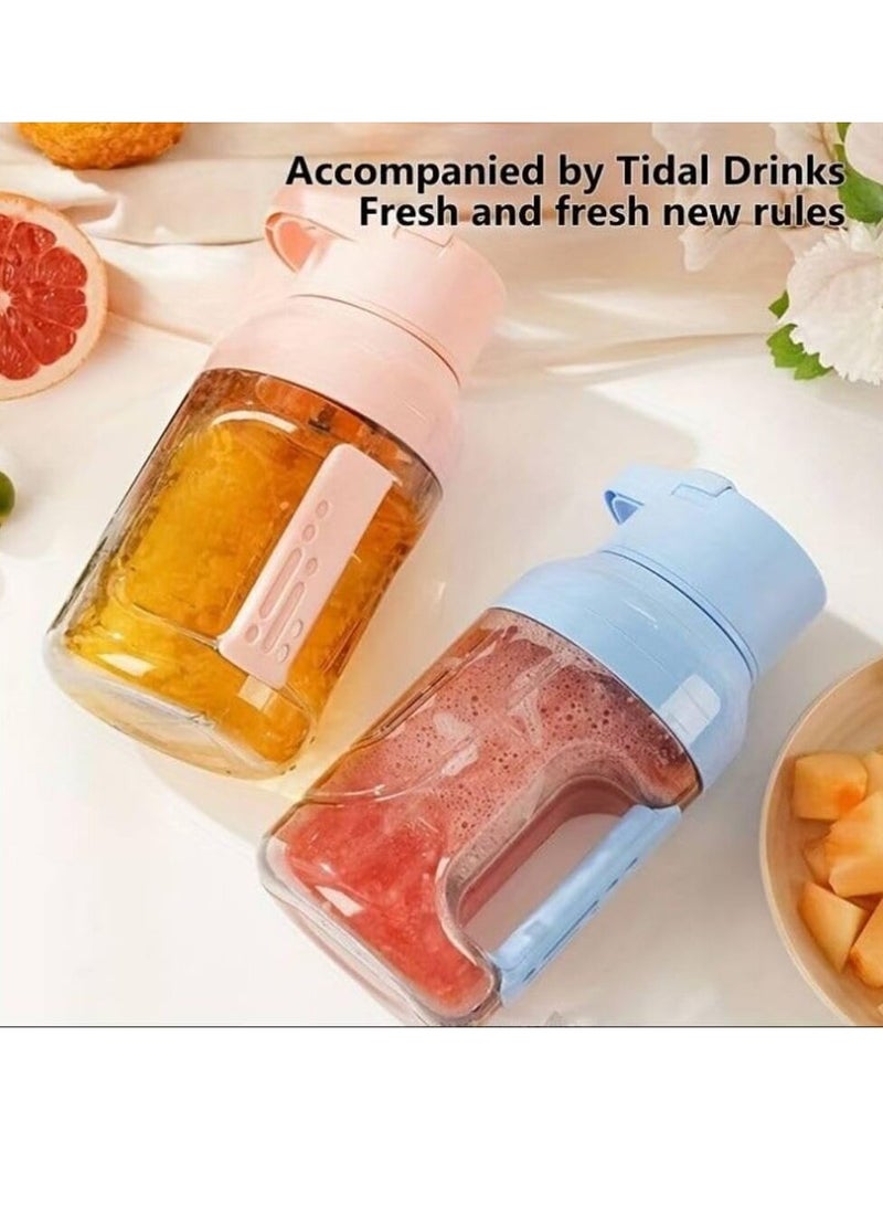 eBasket 1500ml Portable Blender A 1500ml USB Rechargeable Portable Personal Blender, ideal for smoothies and juices, with a sturdy juicer cup for easy use on trips, at the gym, and at the beach (Blue) - Image 2