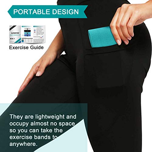 Supertrip Fabric Resistance Bands for Legs and Butt Non-Slip Booty Bands Set for 2, Women/Men Exercise Loop Bands Elastic Workout Fitness Bands Wide Strength Bands for Squat Glute Hip - Image 2