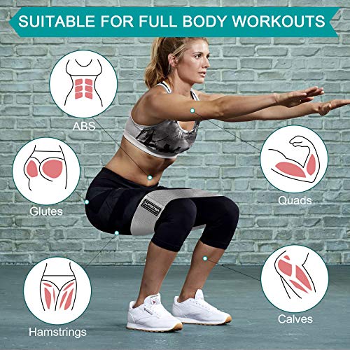 Supertrip Fabric Resistance Bands for Legs and Butt Non-Slip Booty Bands Set for 2, Women/Men Exercise Loop Bands Elastic Workout Fitness Bands Wide Strength Bands for Squat Glute Hip - Image 5