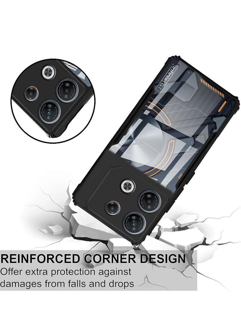 دبليو تيك غطاء حماية نحيف مصنوع من السيليكون TPU مع مصدات مرتفعة لهاتف انفينيكس GT 20 Pro 5G 2024 أسود - Image 3