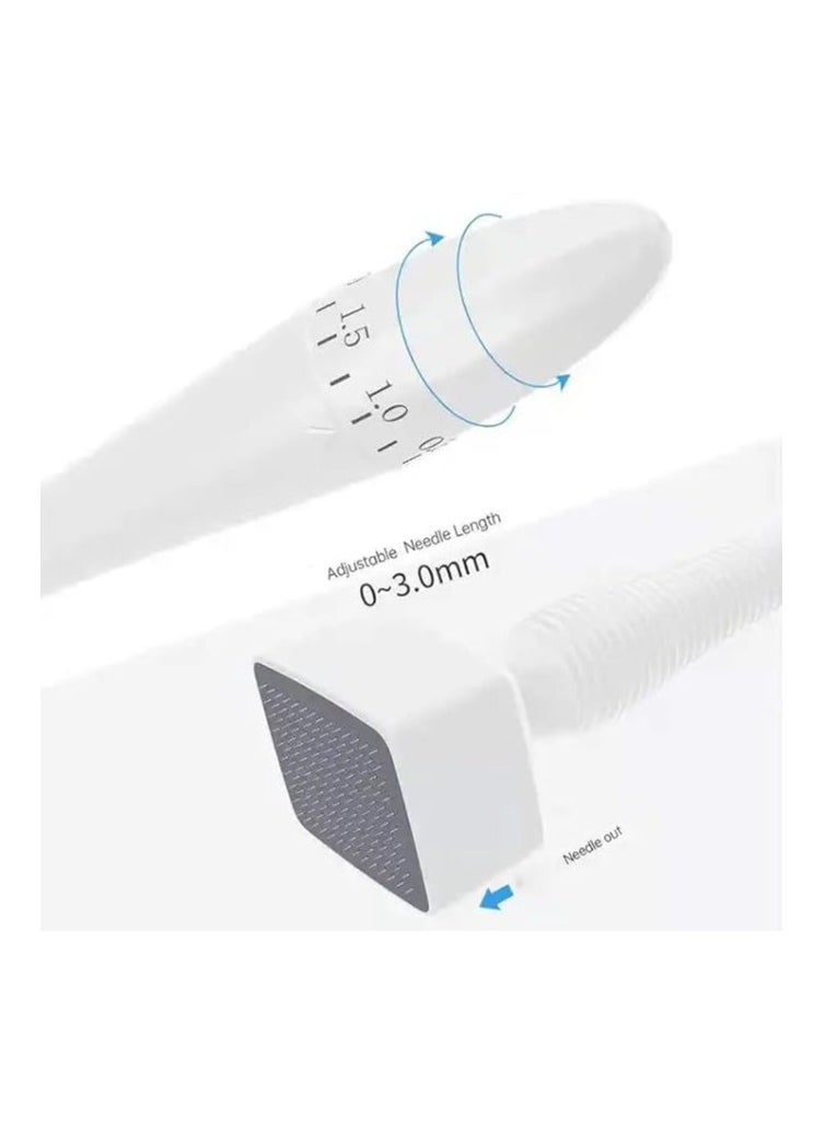 Adjustable Microneedle Derma Stamp 140 Titanium Pins for Face Body Skin Care and Hair Growth Men and Women