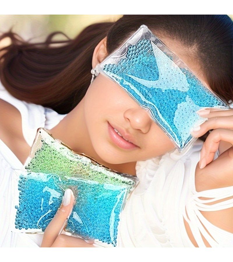 2 Pcs Reusable Hot Cold Gel Packs Blue And Green Microwave Safe Adjustable Temperature Compress For Muscle Joint Care Fitness Support Eye Daily Comfort Soft Square Pouches Durable Material - Image 3