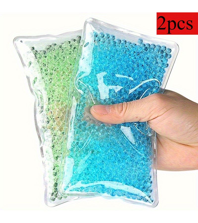2 Pcs Reusable Hot Cold Gel Packs Blue And Green Microwave Safe Adjustable Temperature Compress For Muscle Joint Care Fitness Support Eye Daily Comfort Soft Square Pouches Durable Material - Image 1